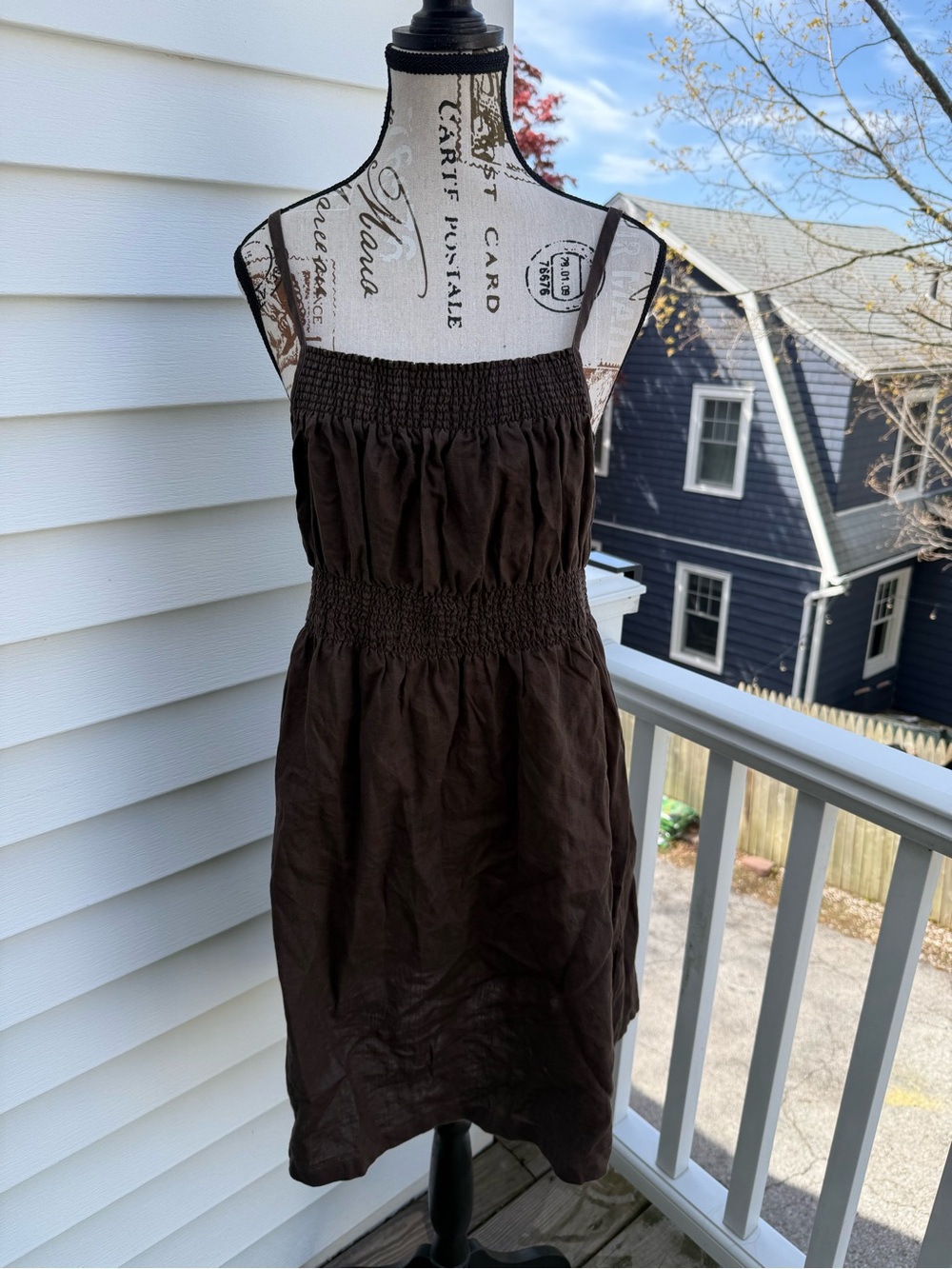 Calvin Klein Jeans Brown Smocked Strap Dress